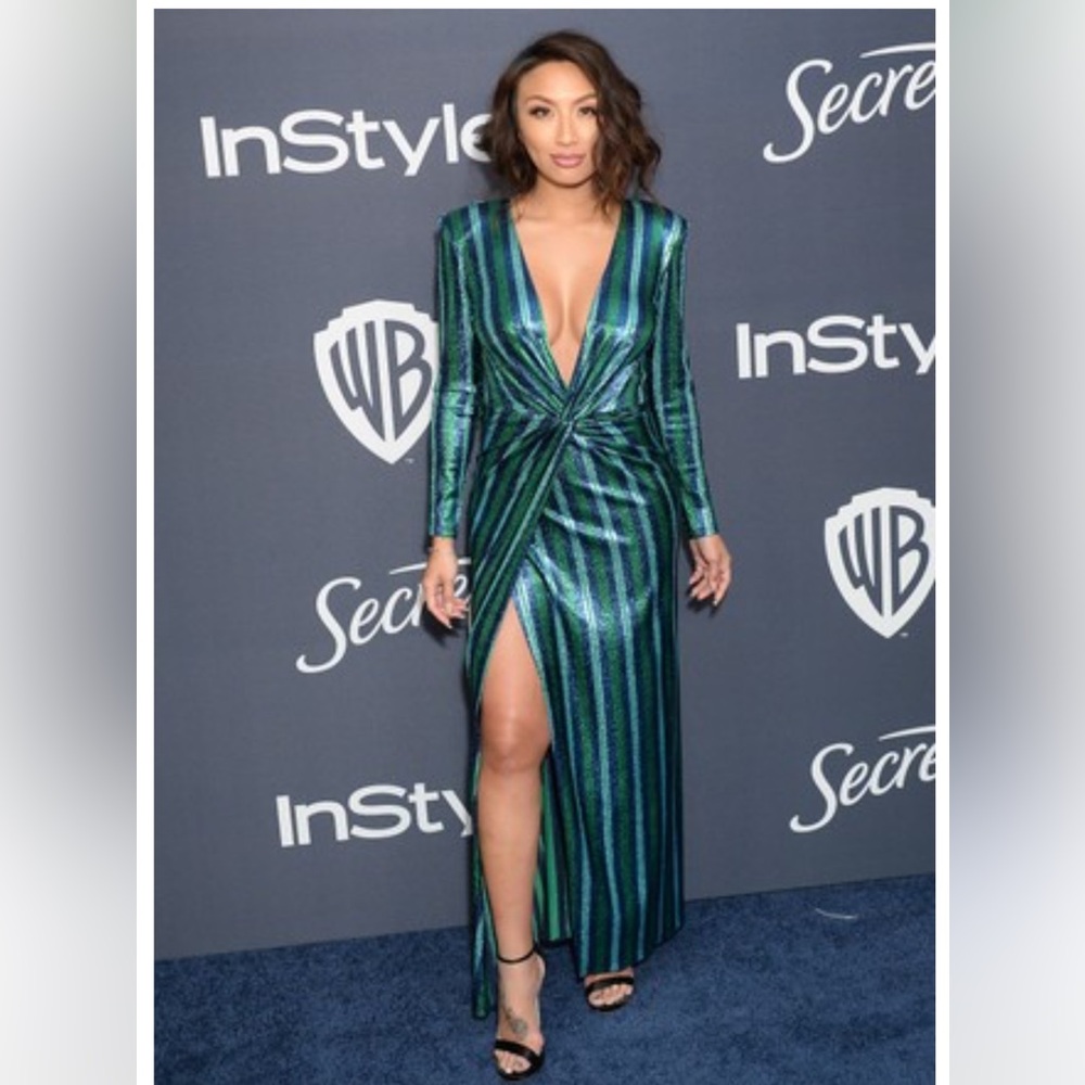 NWT SIMONA CORSELLINI DRESS IN SZ 42 IN GREEN & BLUE